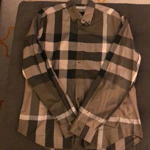 Men’s Burberry Brit button check pattern down